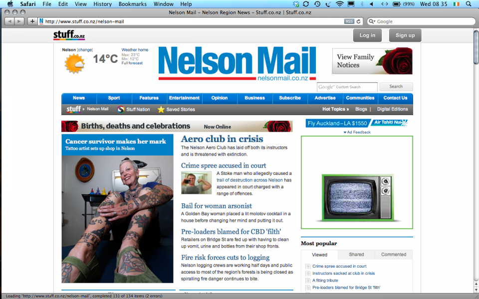 13Mar12 StuffNational Cate-1 Nelson Mail Article about Cate